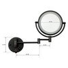 Dolphy Wall Mount Black 5X LED Magnifying Mirror | Mega Office Supplies