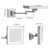 Dolphy Square Chrome 3X LED Magnifying Mirror Wall Mount | Mega Office Supplies