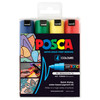 Posca PC-7M Paint Marker Pen Bullet Bold Assorted Wallet of 4