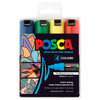Posca PC-8K Paint Marker Pen Chisel Bold Assorted Wallet of 4