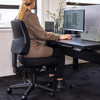 Buro Black Roma 3 Lever Mid Back with Seat Slide with Arms | Mega Office Supplies