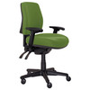 Buro Roma 3 Lever Mid Back with Seat Slide with Arms Green | Mega Office Supplies