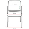 Buro Fabric Black Lindis 4 Leg Chair Black Powdercoat Frame without Arms | Mega Office Supplies