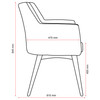 Konfurb Keylargo Ash Hady Chair Everyday Model Black Powdercoated Sled Base | Mega Office Supplies