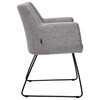 Konfurb Keylargo Ash Hady Chair Everyday Model Black Powdercoated Sled Base | Mega Office Supplies