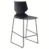 Konfurb Fly Barstool Everyday Model High Back Black Powdercoated Sled Base Black | Mega Office Supplies