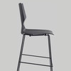 Konfurb Everyday Model High Back Black Powdercoated Sled Base Black Fly Barstool | Mega Office Supplies