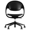 Konfurb Black Frame Loop 5-Star Chair Black Fabric Seat