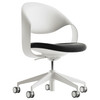 Konfurb Loop 5-Star Chair White Frame Black Fabric Seat