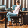 Konfurb Black Luna Chair Everyday Model Mesh Back with Arms | Mega Office Supplies