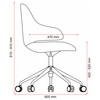 5-Star Chair Mid Back Orbit with Arms Charcoal Konfurb