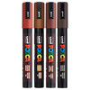 Posca PC-5M Paint Marker Pen Brown Assorted Bullet Medium Wallet of 4