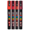 Posca PC-5M Paint Marker Pen Red Assorted Bullet Medium Wallet of 4