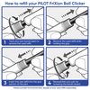 Step-by-step visual guide showing how to refill a PILOT FriXion Ball Clicker pen by unscrewing the barrel, replacing the refill, and reassembling the pen.