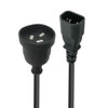 Lindy 0.15m Power Cable 10A IEC C14 Plug to 3-Pin Socket