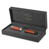 Big Red Vintage Chrome Trim Fountain Pen Medium Nib Parker Duofold Classic