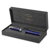 Blue Lacquer Gold Trim Fountain Pen Fine Nib Parker Ingenuity