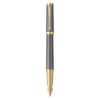 Parker Ingenuity Grey Lacquer Gold Trim Fountain Pen Fine Nib