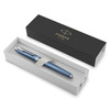 Blue Grey Chrome Trim Fountain Pen Fine Nib Parker IM Premium
