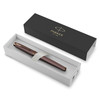 Parker IM Monochrome Burgundy Stainless Steel Fountain Pen Medium Nib