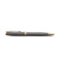 Grey Lacquer Gold Trim Ballpoint Pen Parker Medium Tip Sonnet