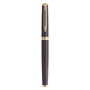 Hemisphere Metallic Black Gold Trim Fountain Pen Medium Nib Waterman