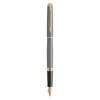 Waterman Hemisphere Metallic Grey Gold Trim Fountain Pen Medium Nib