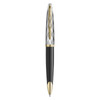 Waterman Carene Metal and Black Lacquer Gold Trim Ballpoint Pen Medium Tip