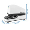 Dimensions of the Rapid Optima 60E Contactless Electric Stapler showing width and depth measurements