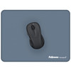 Top view of the marine blue Fellowes Breyta XL Mousepad with a mouse positioned at the centre.