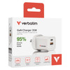 Verbatim White Gan Charger 35W 2 Port USB A and C
