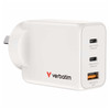 Verbatim 65W 3 Port USB A and C GaN Charger White