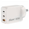 Verbatim White 65W 3 Port USB A and C GaN Charger