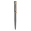 Waterman Impression Ballpoint Pen Stainless Steel with Gold Trim Medium Tip Blue Ink Gift Box