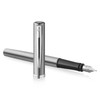 Waterman Impression Stainless Steel with Chrome Trim Fountain Pen Medium Nib Blue Ink Gift Box
