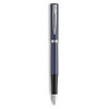 Waterman Impression Fountain Pen Blue with Chrome Trim Medium Nib Blue Ink Gift Box