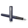 Waterman Impression Blue with Chrome Trim Fountain Pen Medium Nib Blue Ink Gift Box