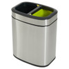 Compass Rectangular Recycling Bin Stainless Steel Black Green 20L Pack of 4