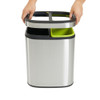 Compass 20L Rectangular Recycling Bin Stainless Steel Black Green Pack of 4