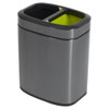 Compass Rectangular Recycling Bin Titanium Black Green 10L Pack of 4