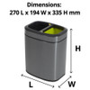 Compass Titanium Black Green Rectangular Recycling Bin 10L Pack of 4