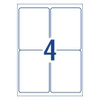 Label layout diagram showing 4 rectangular shipping labels per A4 sheet for 99.1 x 139mm size