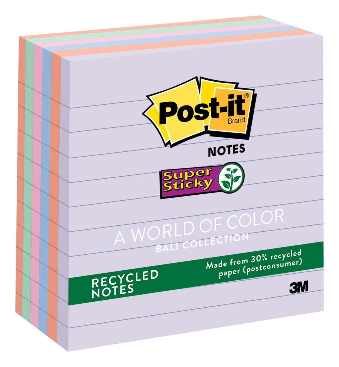 Post-it Super Sticky Notes 675-6SSAN, 4 in x 4 in (101 mm x 101 mm) Marrakesh Collection