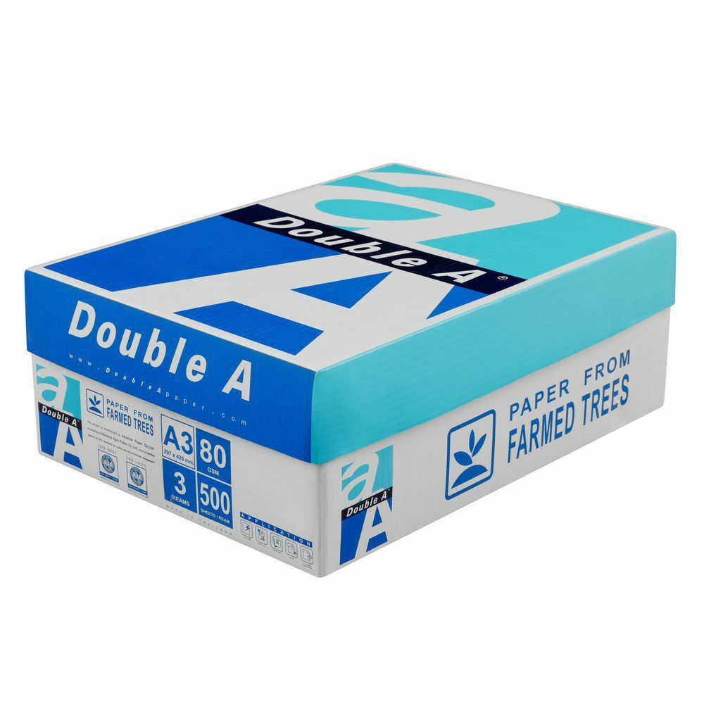 Double A A3 Smoother 80gsm White 500 Sheets A3 Printer Paper