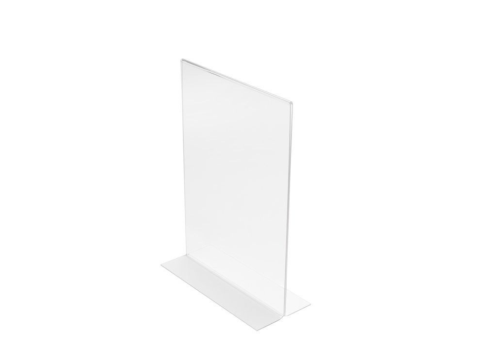 JPM Deflecto DoubleSided TShape Sign Holder A4 Portrait Mega