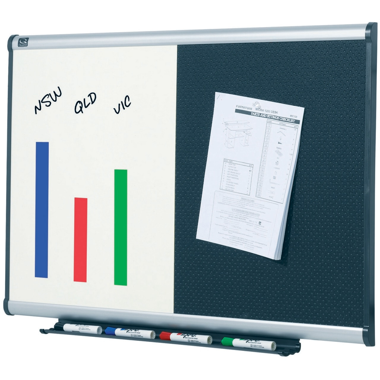 Quartet Qtbte643a Prestige Aluminium Black Foam Combination Board 900 X 600mm It S A Mega Thing