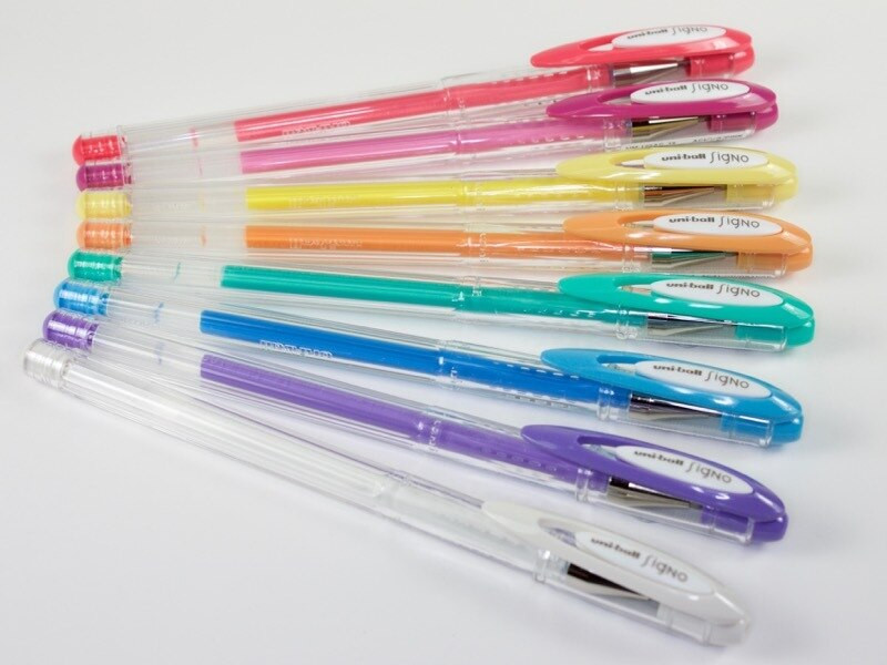 UniBall Signo Angelic Colours 0.7mm Pen Assorted Wallet of 8 Mega Office Supplies