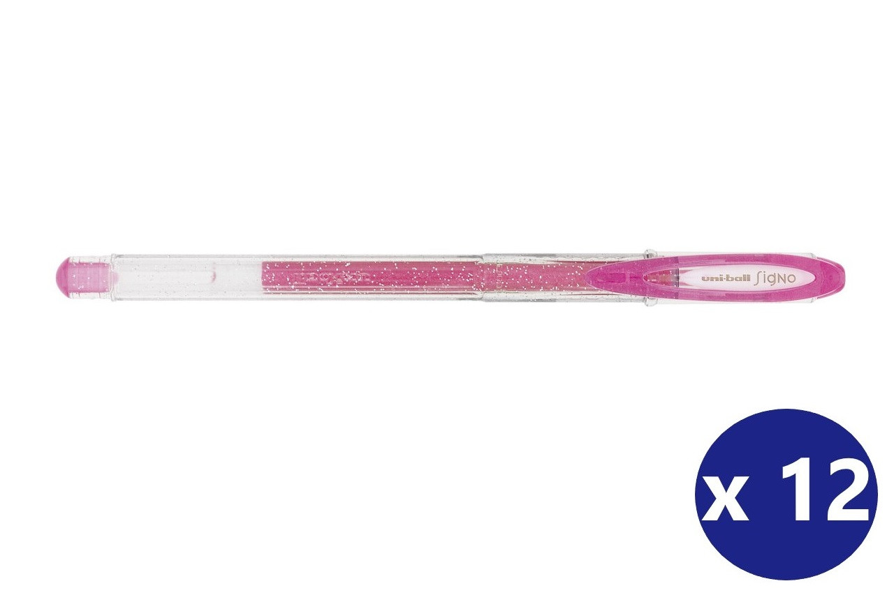UniBall Signo Sparkling Pink Gel Ink Rollerball Pen Box of 12 Mega Office Supplies