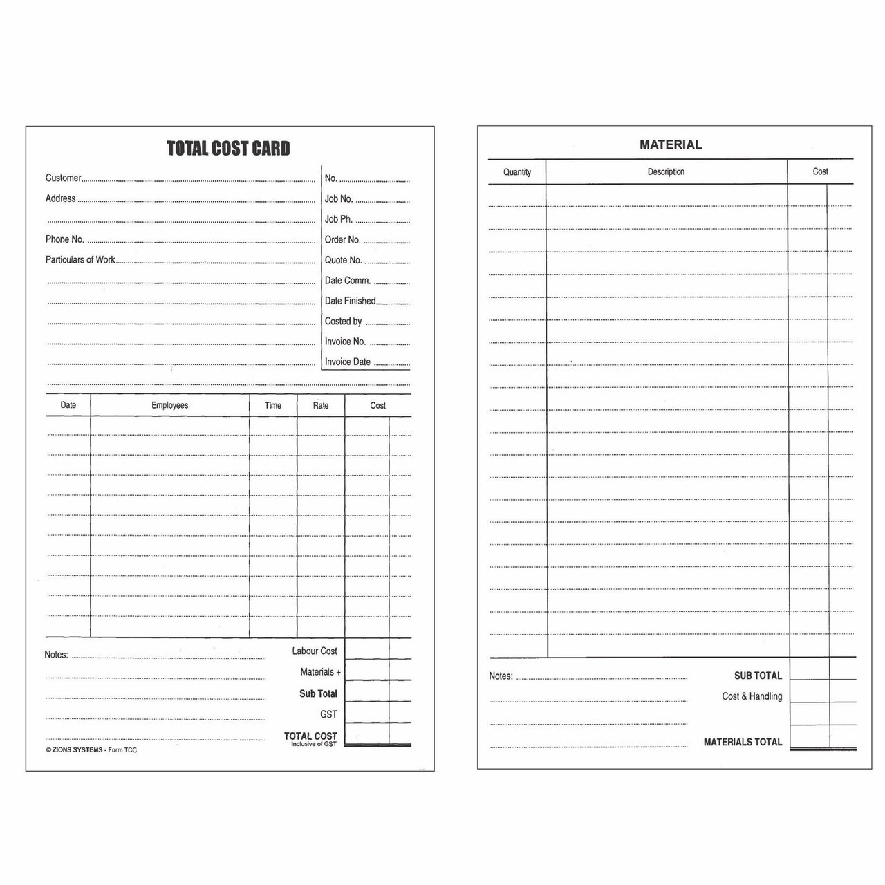 Business & Industrial A21 GARAGE WORKSHOP TIME CARDS ESTIMATE Throughout Job Card Template Mechanic