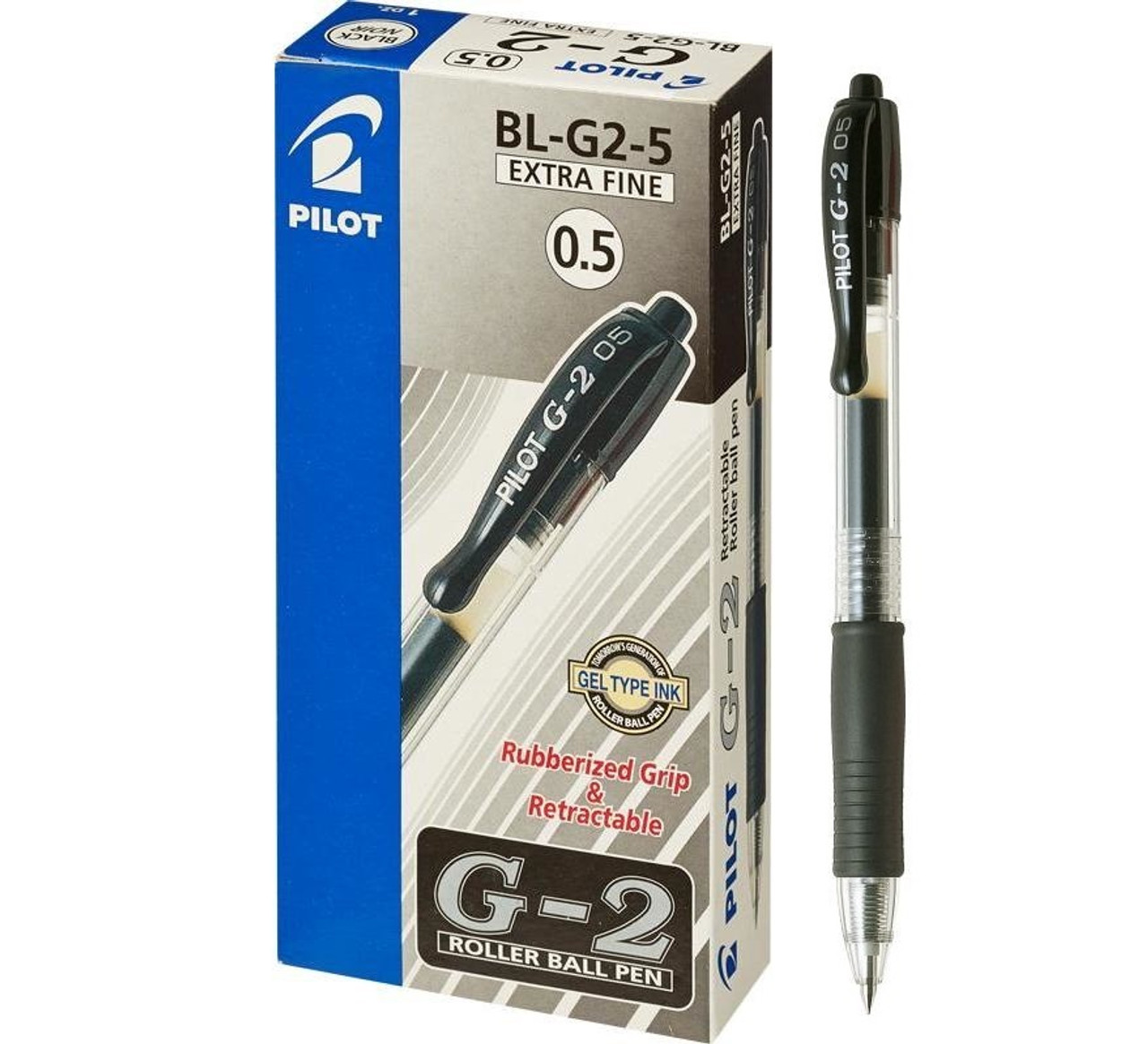 Pilot G2 05 Black Extra Fine Gel Pen 0.5mm